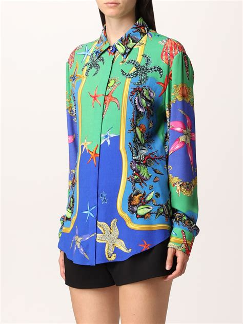 versace collection patterned shirt